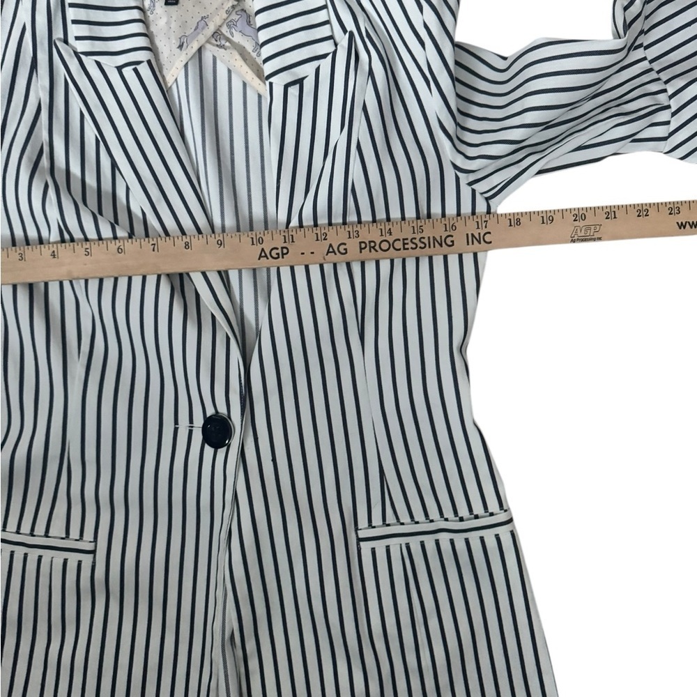 Cabi Striped Flounce Sleeve Blazer Jacket Women’s Size 4 Cottagecore Preppy R3 - Picture 5 of 11